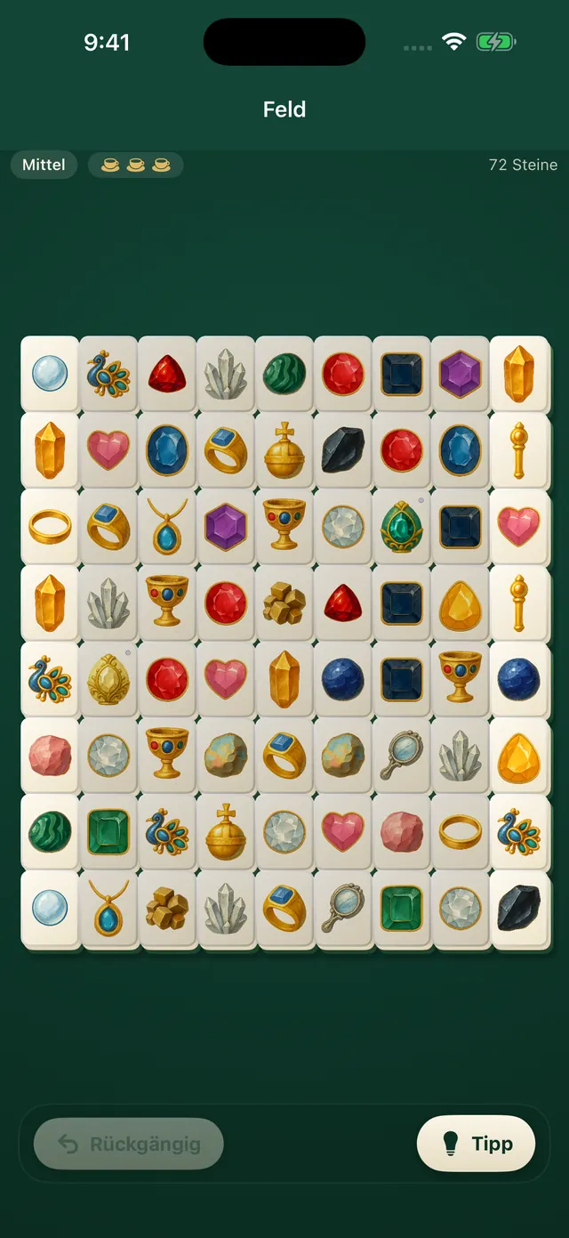 Das Feld-Layout im Satz Gems