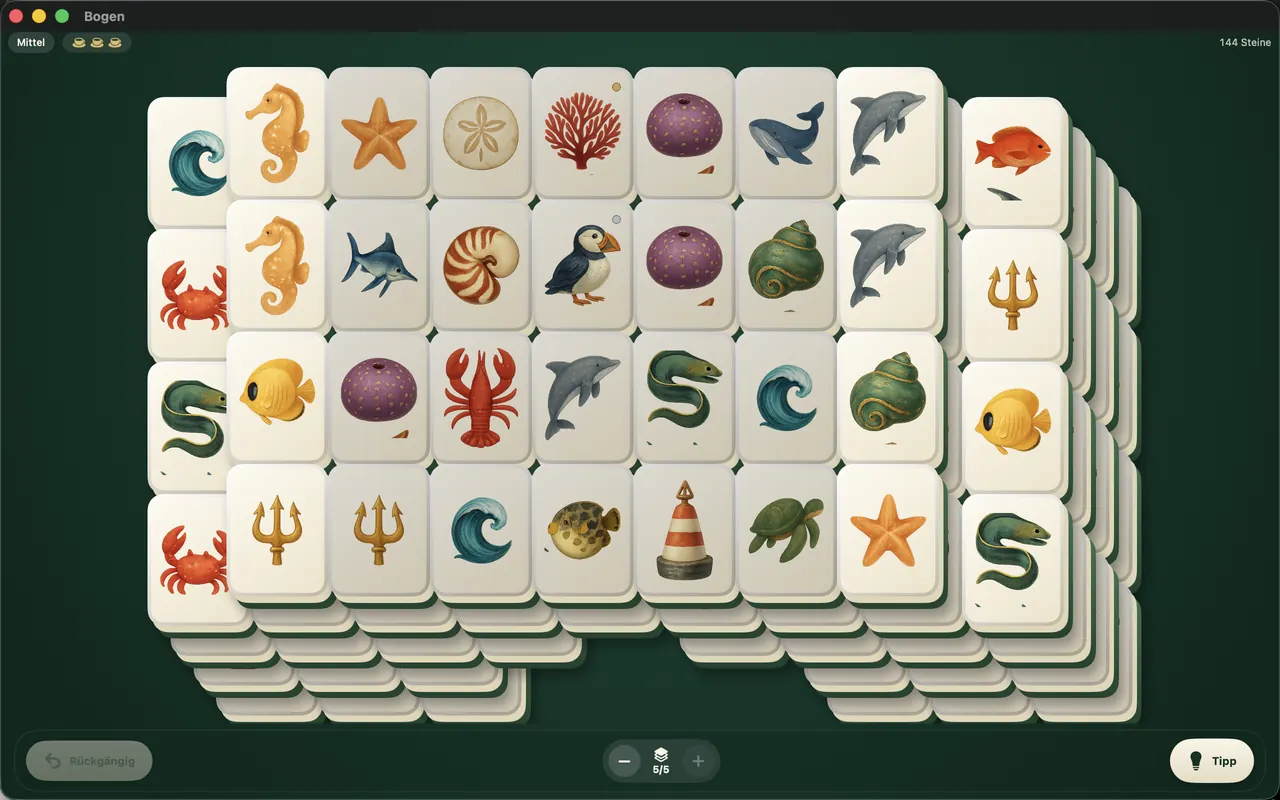 Das Bogen-Layout im Satz Tidepool