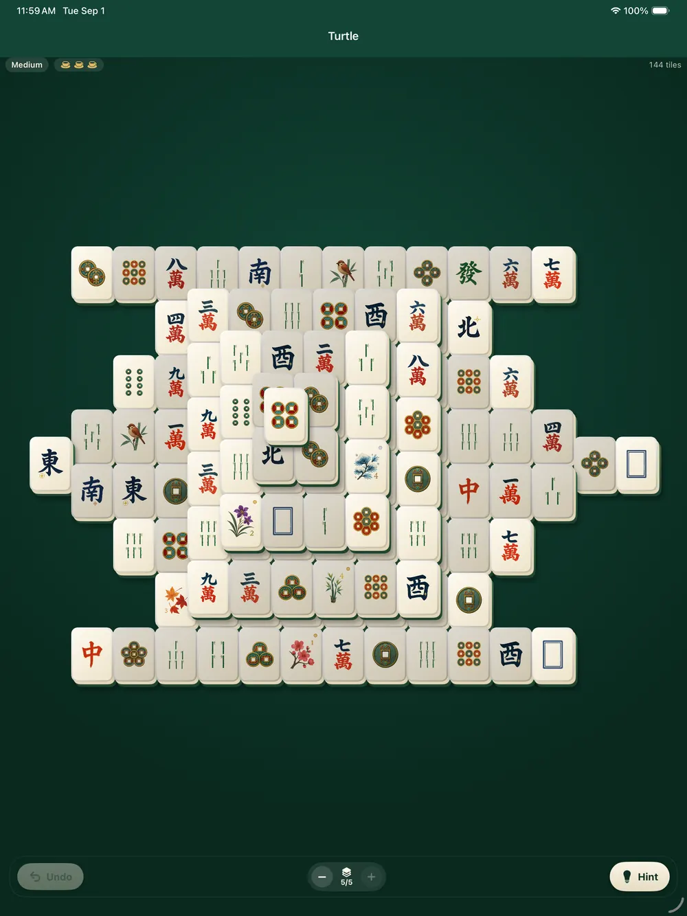 The classic 144-tile turtle in the Painted set