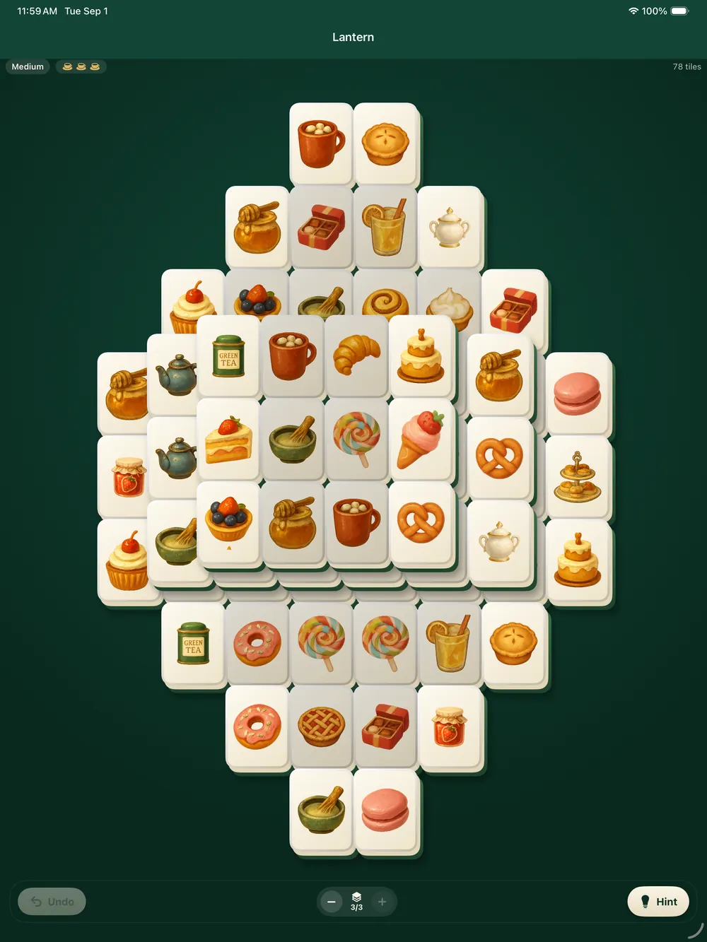 The lantern layout in the Patisserie set