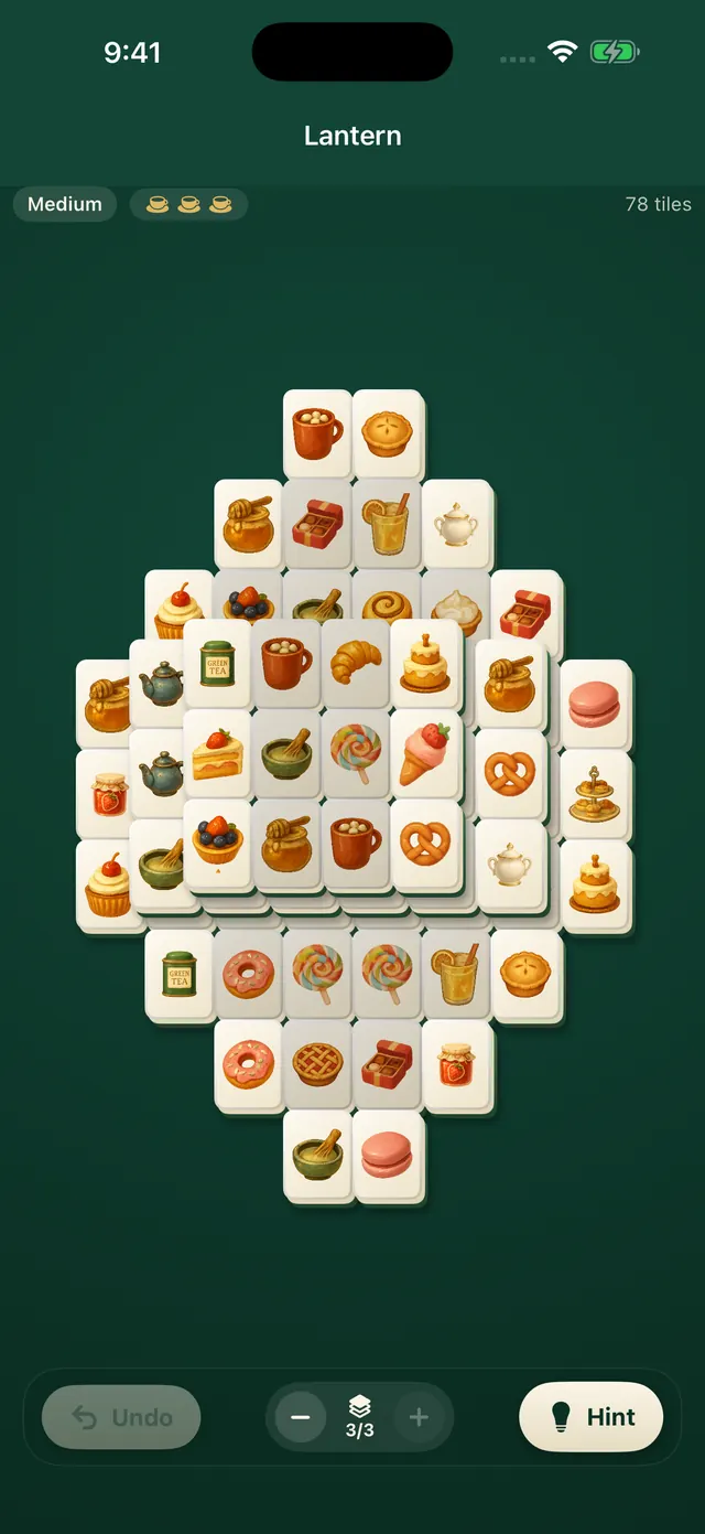 The lantern layout in the Patisserie set