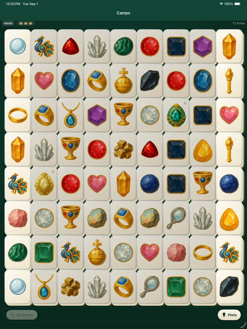 El diseño campo con el juego Gems