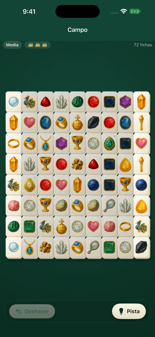 El diseño campo con el juego Gems