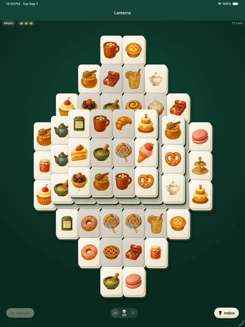 La disposition lanterne avec le jeu Patisserie
