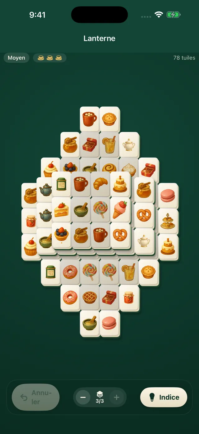 La disposition lanterne avec le jeu Patisserie