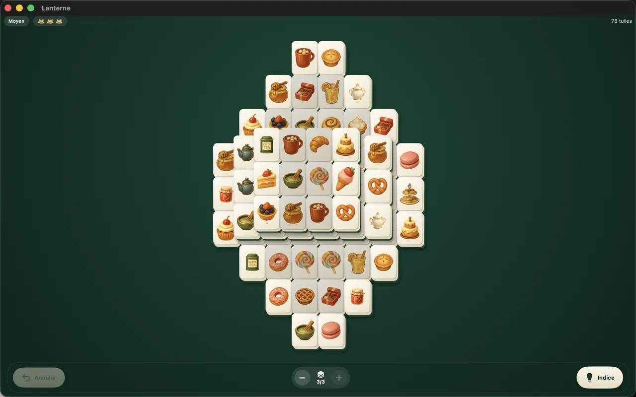 La disposition lanterne avec le jeu Patisserie