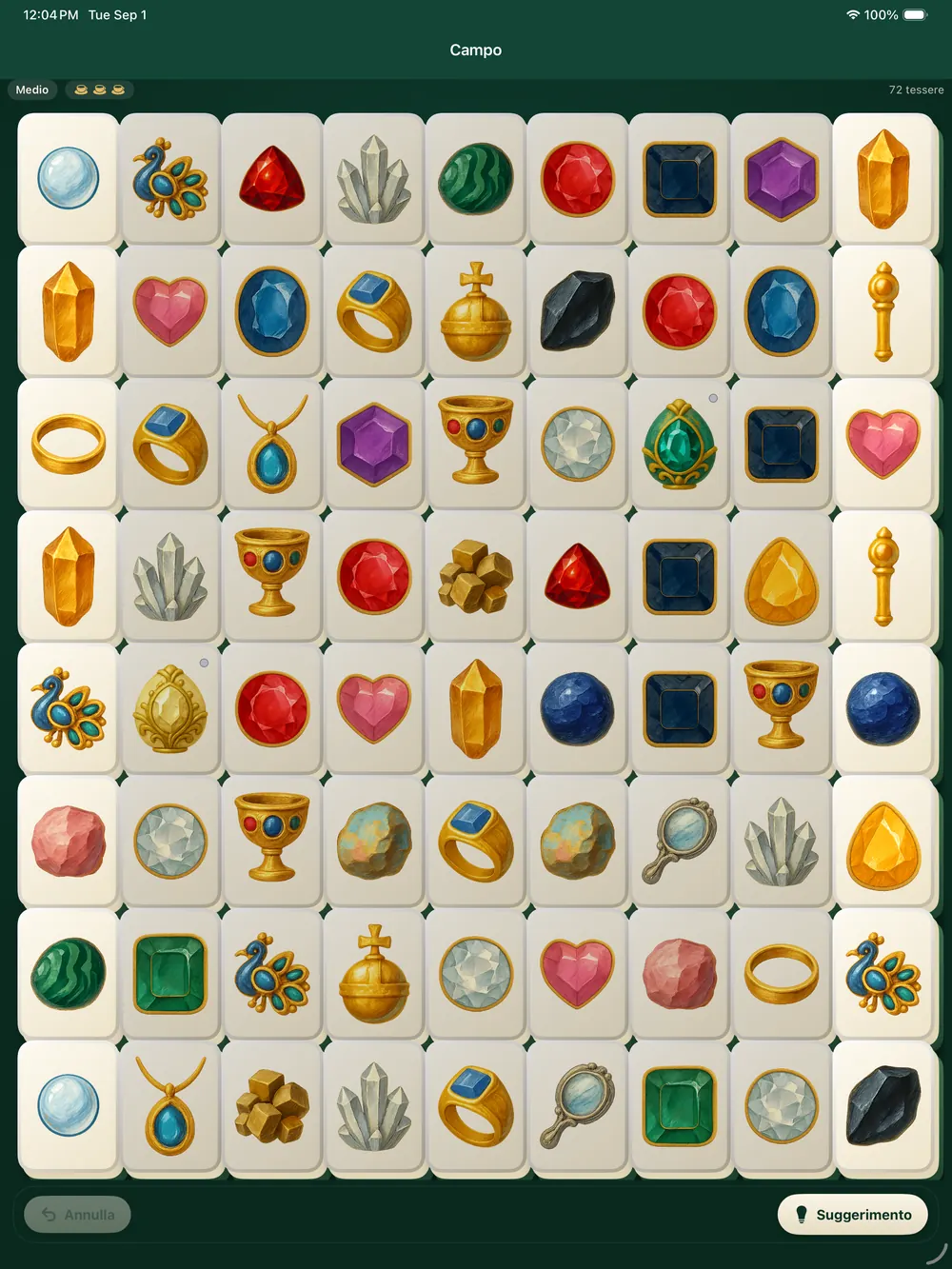 La disposizione campo con il set Gems