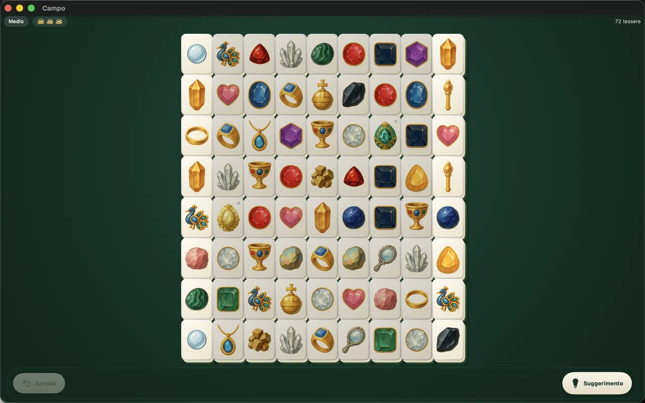 La disposizione campo con il set Gems