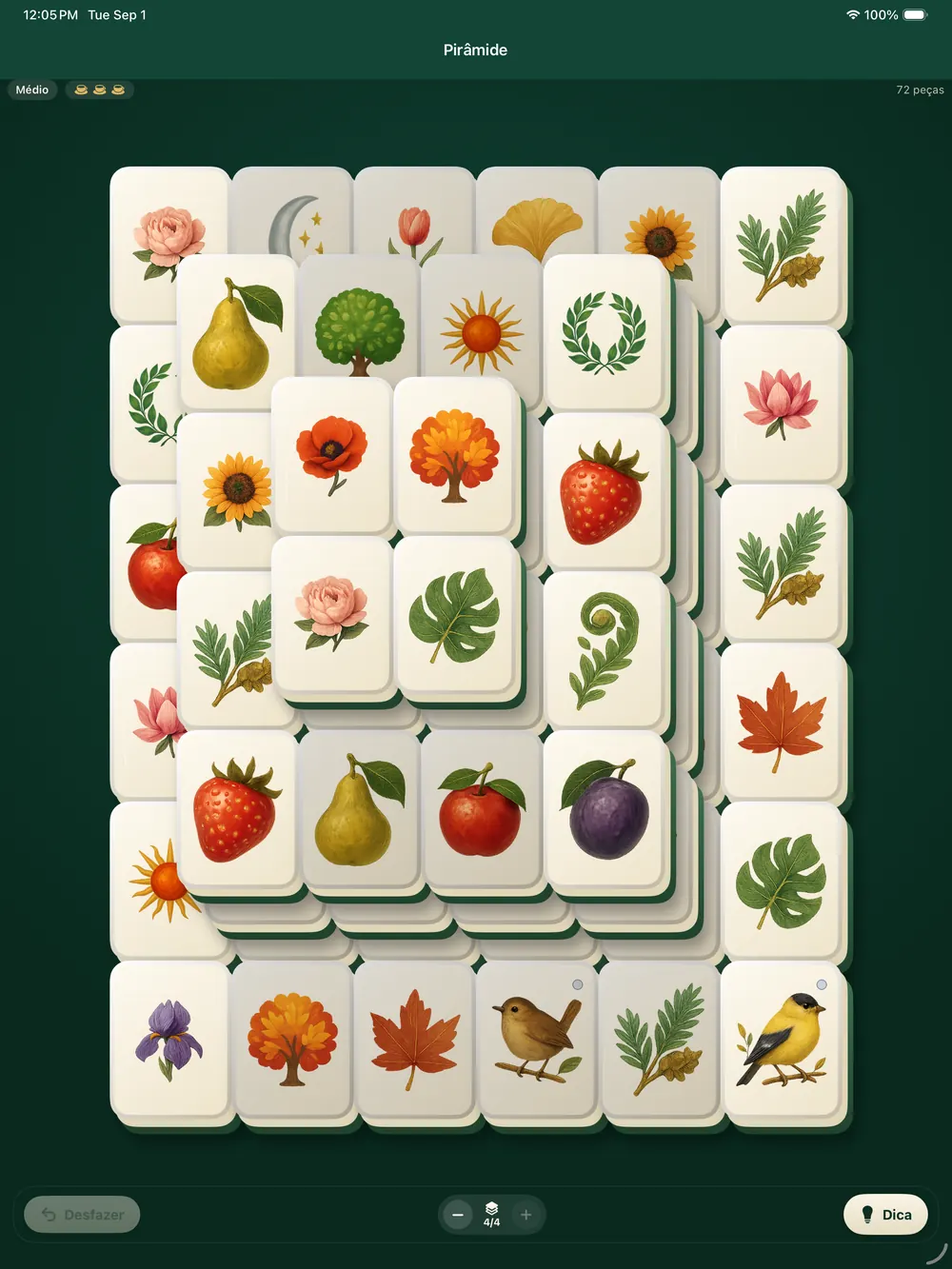 A disposição pirâmide com o conjunto Garden